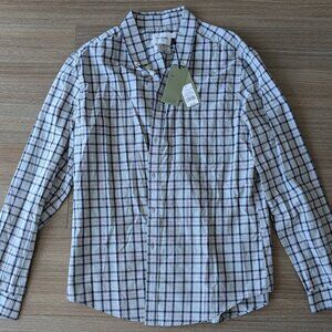 NWT* XL Slim Goodfellow & Co men's plaid button down collared shirt